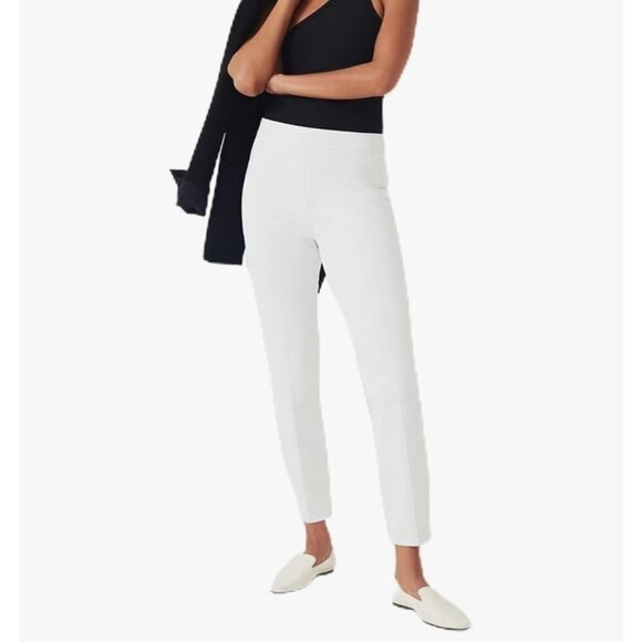 SPANX White High Rise Ankle Slim Straight Pants Size Medium - Picture 1 of 9